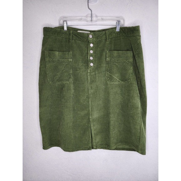 Anthropologie Dresses & Skirts - Anthropologie Pilcro And The Letterpress Green Corduroy Skirt Women's Size 18W